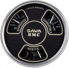 Triple reloj SAVA de combustible, amper�metro y presi�n de aceite